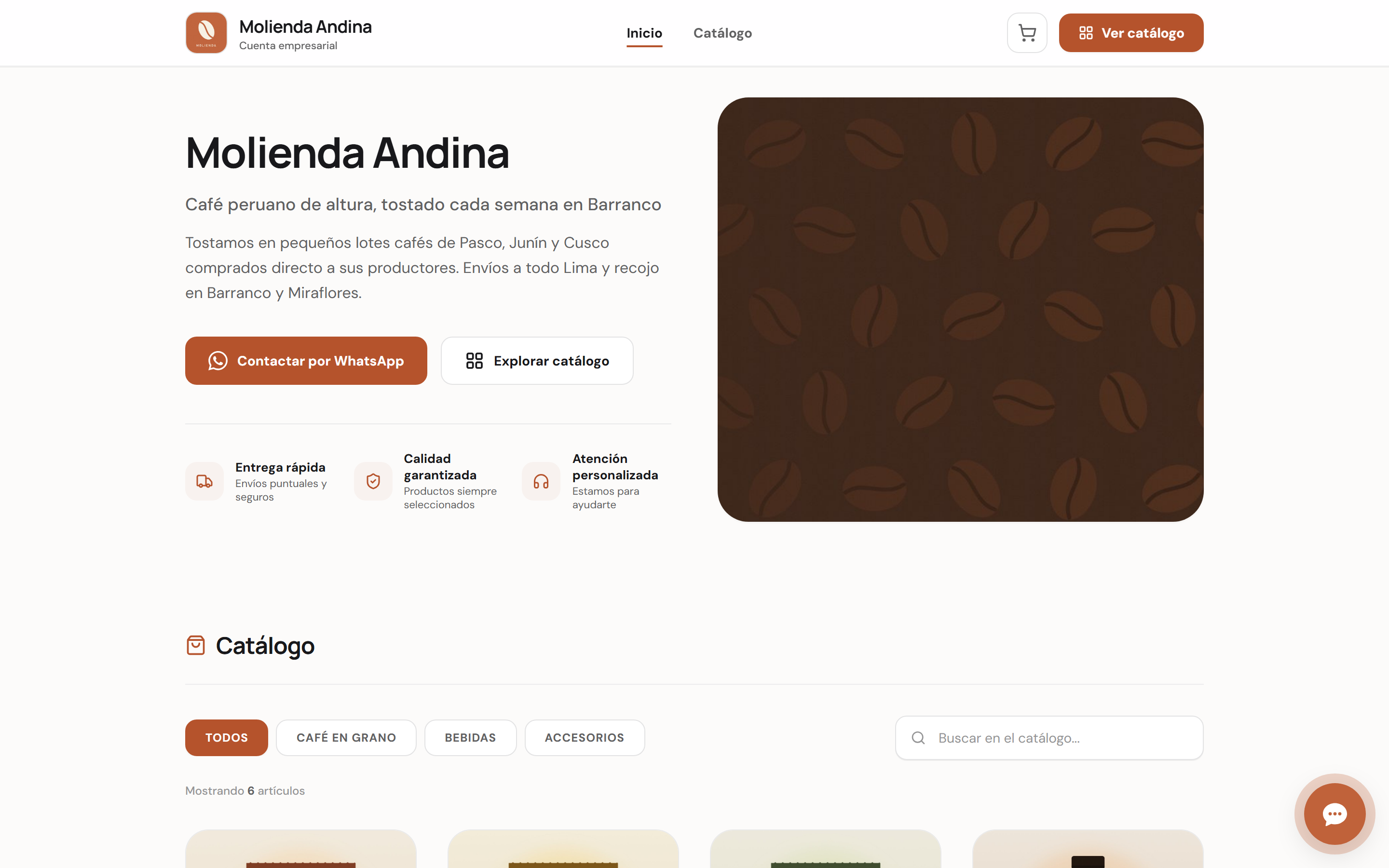 La tienda pública de una tostaduría hecha con Vlarix